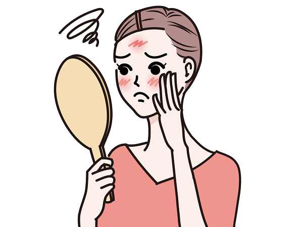 肌の赤みが気になる50代女性